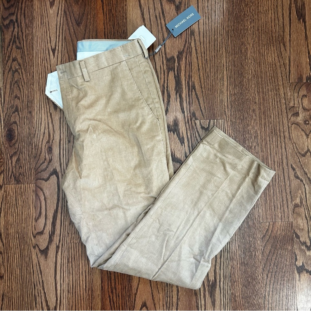 Michael Kors Men's Camel Chinos Marica Corduroy, 33W x 30L, NWT
